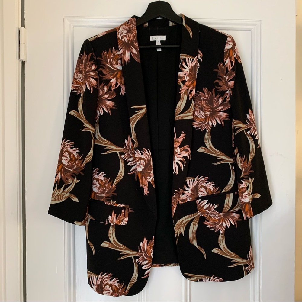 Astr Black Floral Blazer